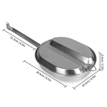 Goetland 304 Stainless Steel US Military Mess Kit Plate Set GI Type Outdoor Camping Hiking Picnic BBQ Beach