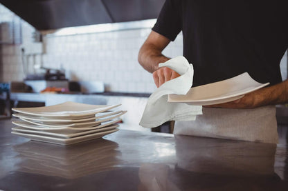 ROYALE LINENS Flour Sack Dish Towels - Kitchen Towel - Super Absorbent Flour Sack -100% Ring Spun Cotton -Tea Towels - for Embroidery, Cloth Diapers, Cheese Strainers (White - 28" X 28" Pack of 24)