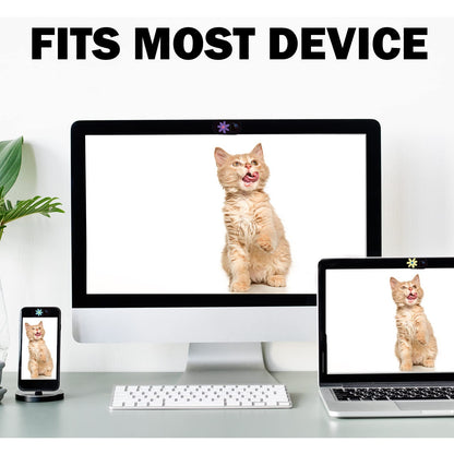 VeekyVicky Laptop Camera Cover Slide Webcam Cover for Privacy Fits for Mini PC, PC, Surface, Tablet, Desktop Computer, Smart Phone - 3 Packs, Flower