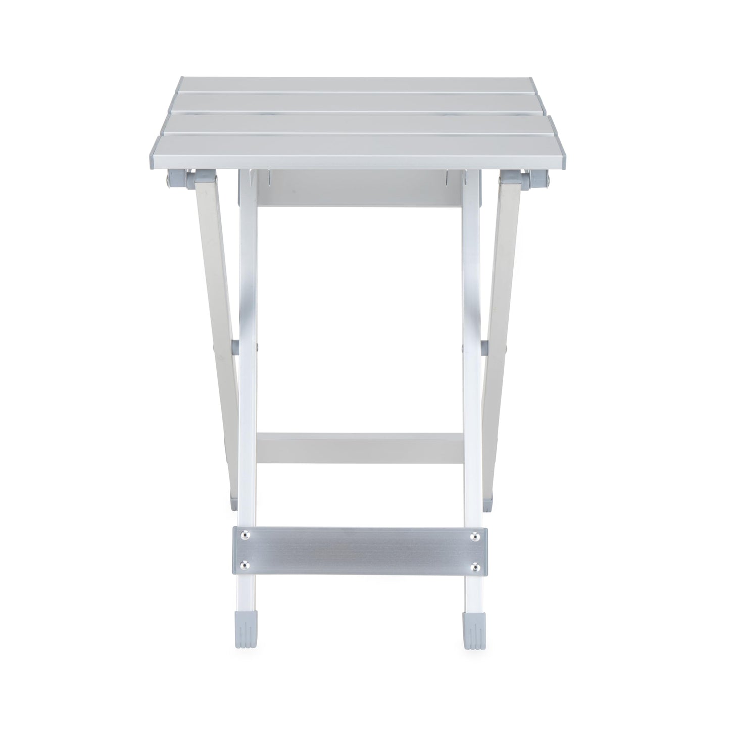 Camco Aluminum Small Outdoor Side Table - Folding Camping Table Supports Up to 130lb - Features Durable Aluminum Construction - Collapses for Easy RV Storage - (51890)