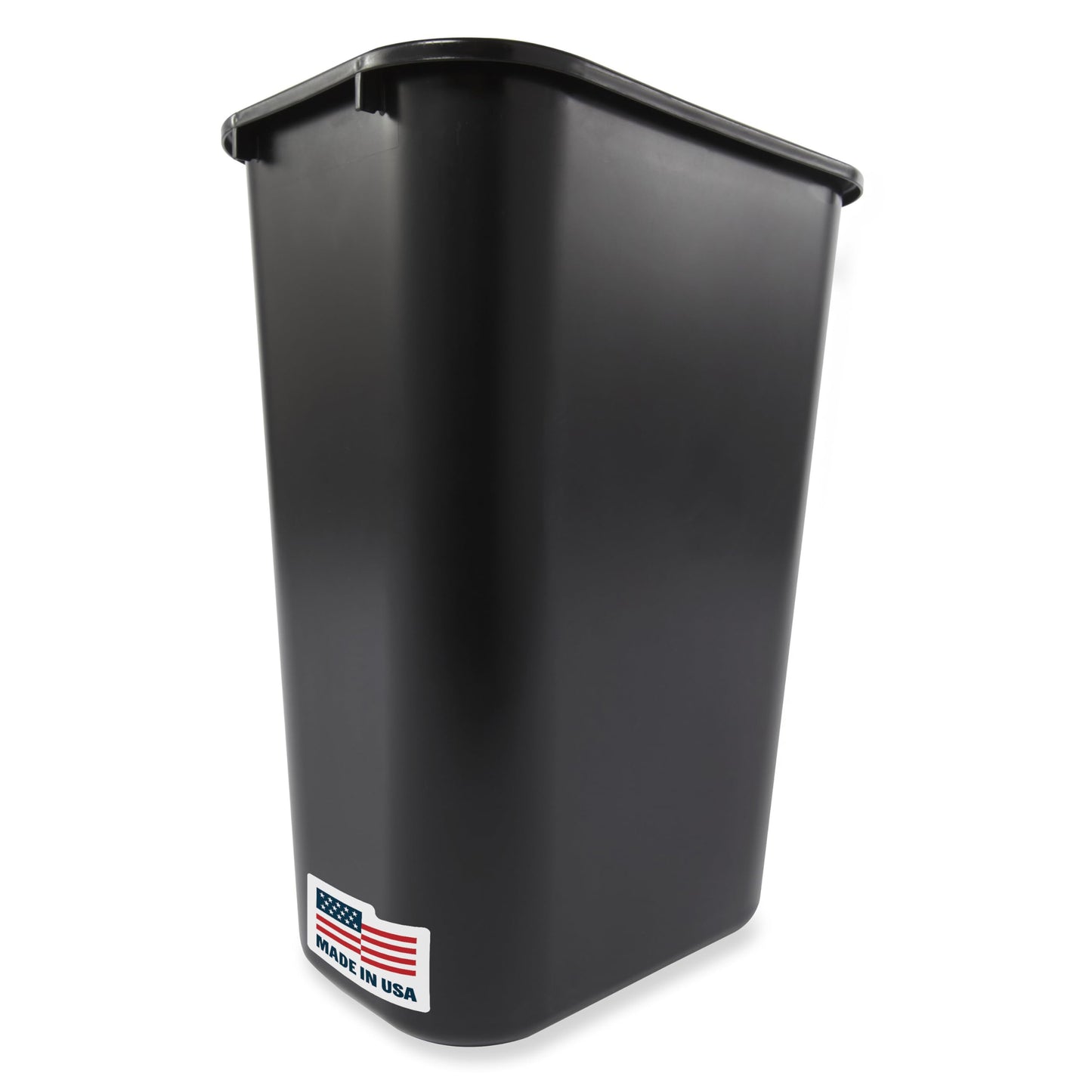 Rubbermaid Commercial Wastebasket Trash Container, 41QT/10.25 GAL, Plastic, Black, Stackable Trash Can for Bedroom/Bathroom/Office, Fits Under Desk/Sink/Cabinet
