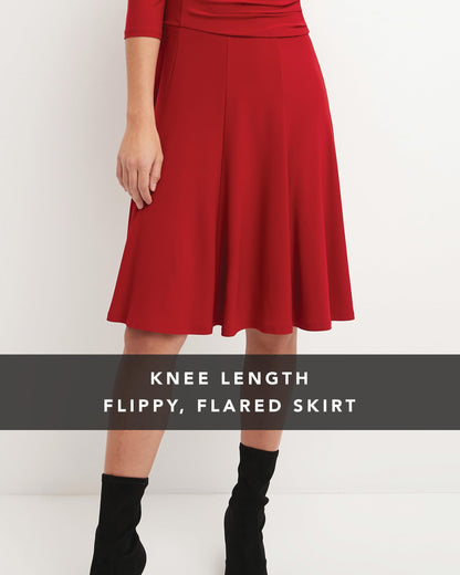 Rekucci Women's Flippy Fit N' Flare Dress with 3/4 Sleeves (6, Burgundy)