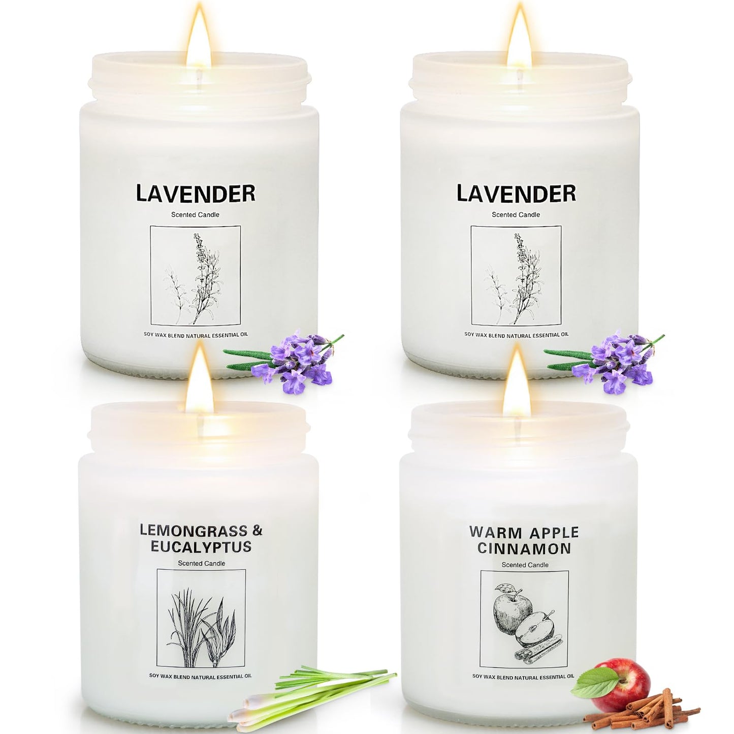 Candles Clearance, 4 Pack Candles for Home Scented, Stress Relief Gifts for Women, 28 oz Lavender Candle Gifts Set for Women Birthday, Valentine's Day, Mother's Day, Anniversary Candle Gift
