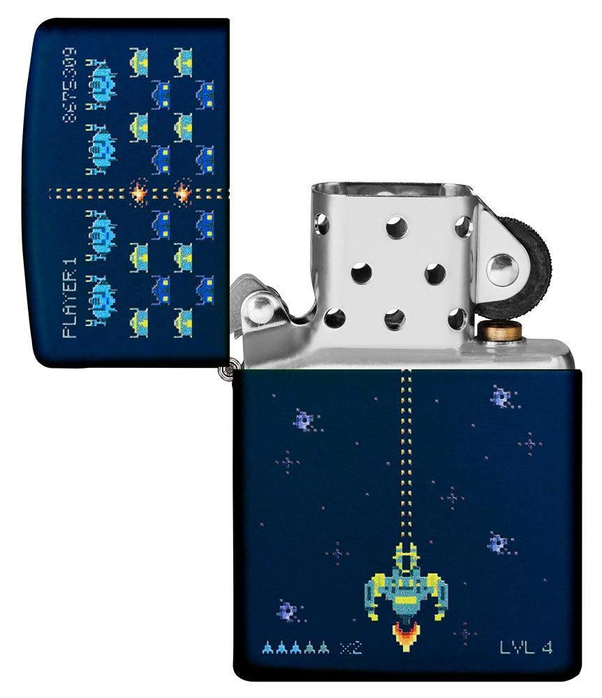 Zippo Pixel Game Design Navy Matte Pocket Lighter