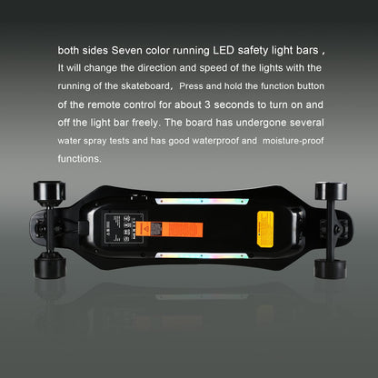 Electric Skateboard Electric Longboard with Remote Control Electric Skateboard,900W Hub-Motor,26 MPH Top Speed，21.8 Miles Range,4 Speed Adjustment，Max Load 330 Lbs,6 Months Warranty