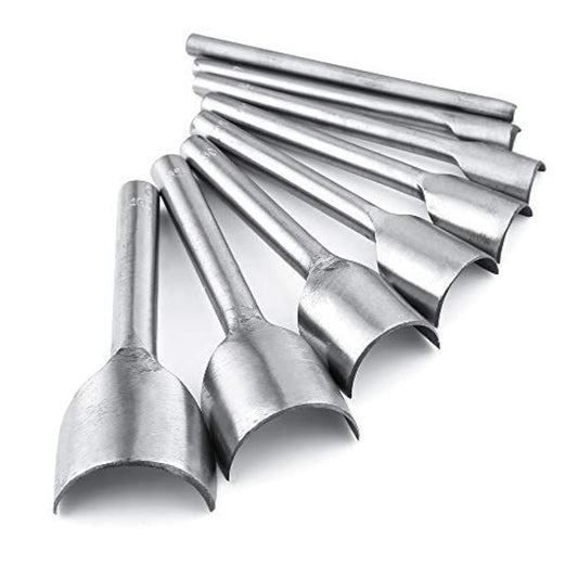 Caydo 8 Pieces Leather Tools Craft Half-Round Cutter Punch for Crafting Strap Belt, Wallet and Bag, 5-40 mm