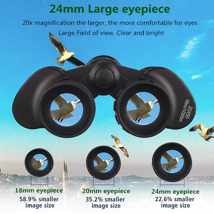 ZIYOUHU Binoculars for Adults 20x50 High Power Low Light Waterproof HD Compact Binoculars,BAK4 Prism FMC Lens for Bird Watching Hunting Travel Football Stargazing