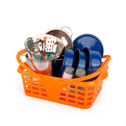 Veitch fairytales Kids Play Kitchen Toy Accessories Set Toddler Cooking Playset for Girls Boys Including Colorful Pots and Pans (Blue)