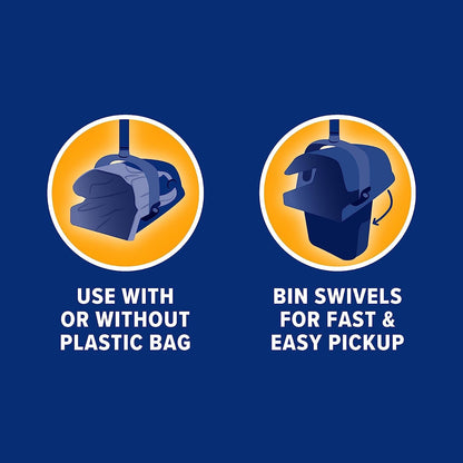 Arm & Hammer Dog Pooper Scooper Swivel Bin & Rake, Poop Scoop for Dogs, Black (2 Heavy Duty Scented Waste Bags Included)