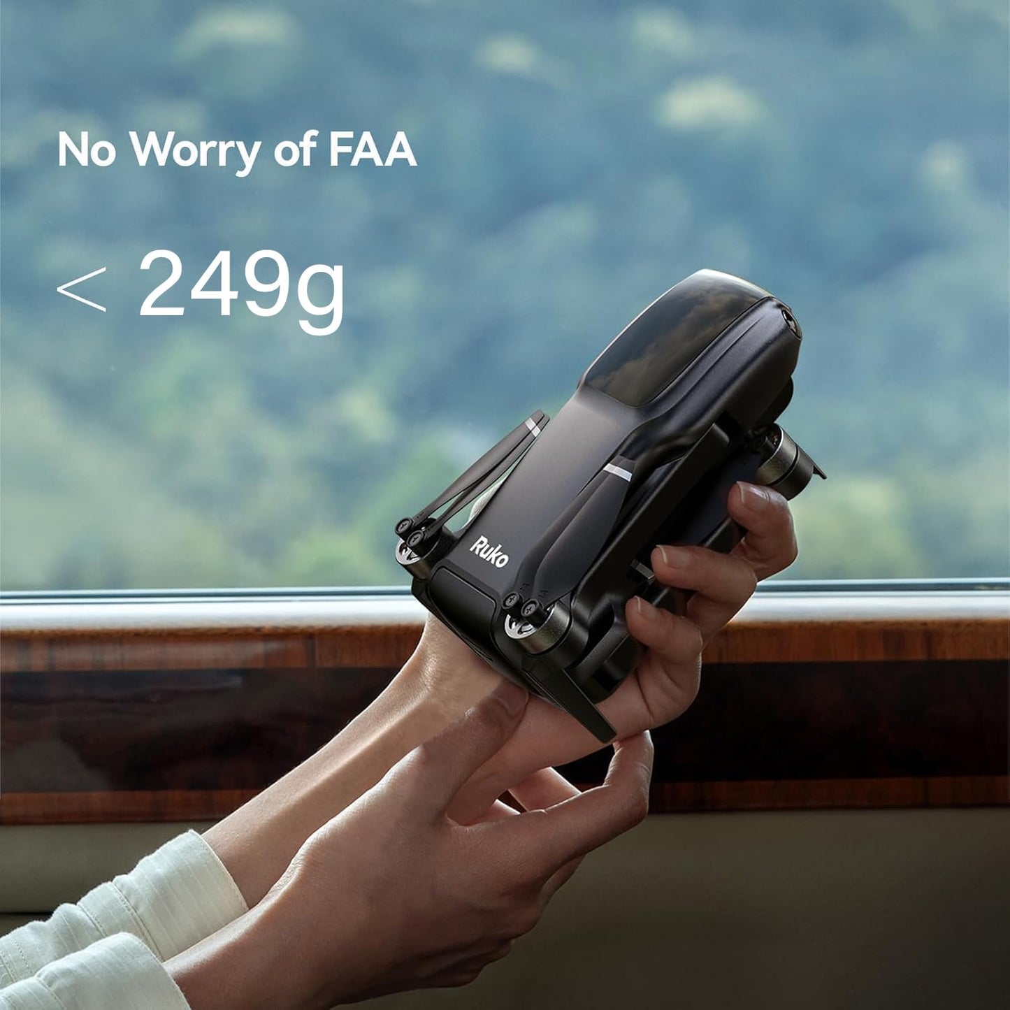 Ruko U11MINI Drones with Camera for Adults 4K, 70Mins 2 Batteries, Under 250g, Camera Drone with GPS TOF 9800FT Long Range Auto return for beginner