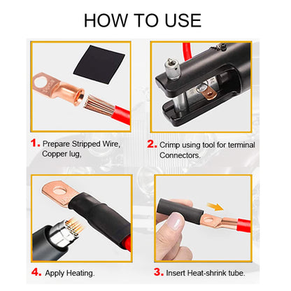 TKDMR 160Pcs Copper Wire Lugs AWG2 4 6 8 10 12 with Heat Shrink Set, 80Pcs Battery Cable Ends Ring Terminals Connectors Tubing Assortment Kit