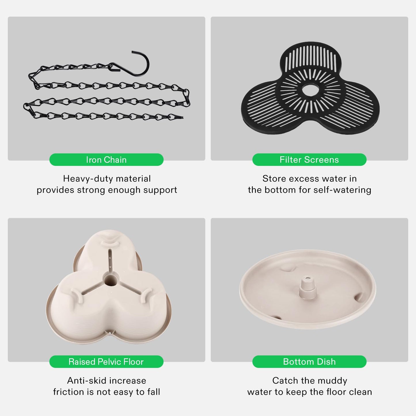 VIVOSUN 2-Pack 5 Tier Vertical Gardening Stackable Planter for Strawberries, Flowers, Herbs, Vegetables, Ivory