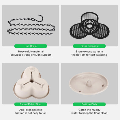 VIVOSUN 2-Pack 5 Tier Vertical Gardening Stackable Planter for Strawberries, Flowers, Herbs, Vegetables, Ivory