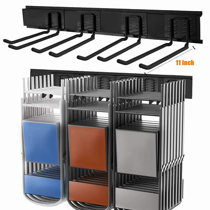 TORACK Tool Storage Rack, Heavy Duty Steel Garage Wall Mount Garden Tool Organizer for Ladders, Chairs, Shovels, Broom, Power tools (8-Pack 5.7"-11" Mixed Hooks, up to 800 lbs)