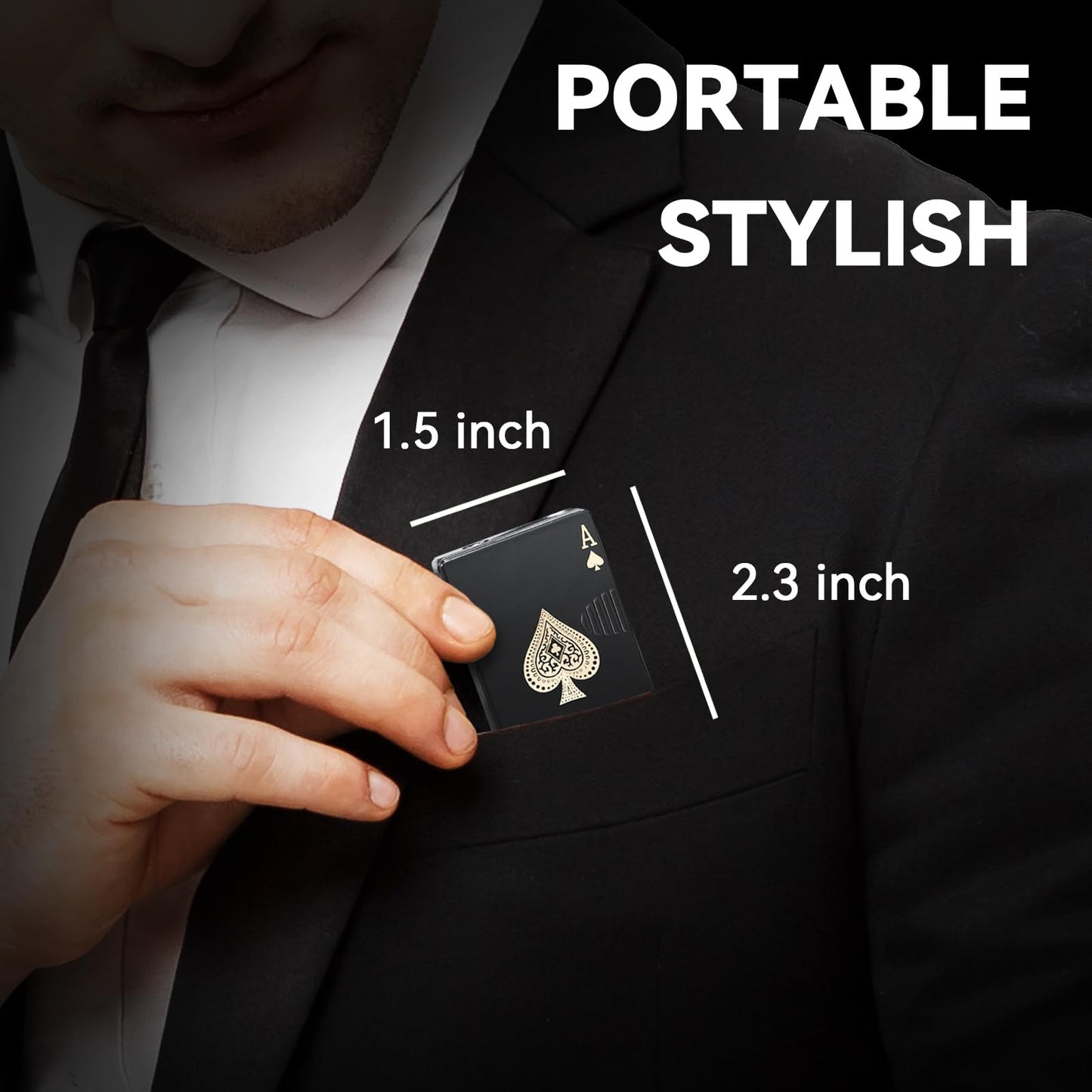 Zoocura 2 Pack Jet Torch Lighter Ace Card Lighter Green Flame Refillable Butane Lighter Ace of Spades Cool Lighter Adjustable Windproof Poker Lighter Playing Cards Pocket Lighter (Without Gas)