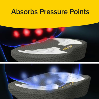 Angel Ride Auto Cushion with Memory Foam, AS SEEN ON FOX NEWS, Advanced Lumbar Helps Relieve Pressure Points, Molds to Any Body, Drive in Heavenly Comfort in Any Vehicle, Breathable, Washable Cover