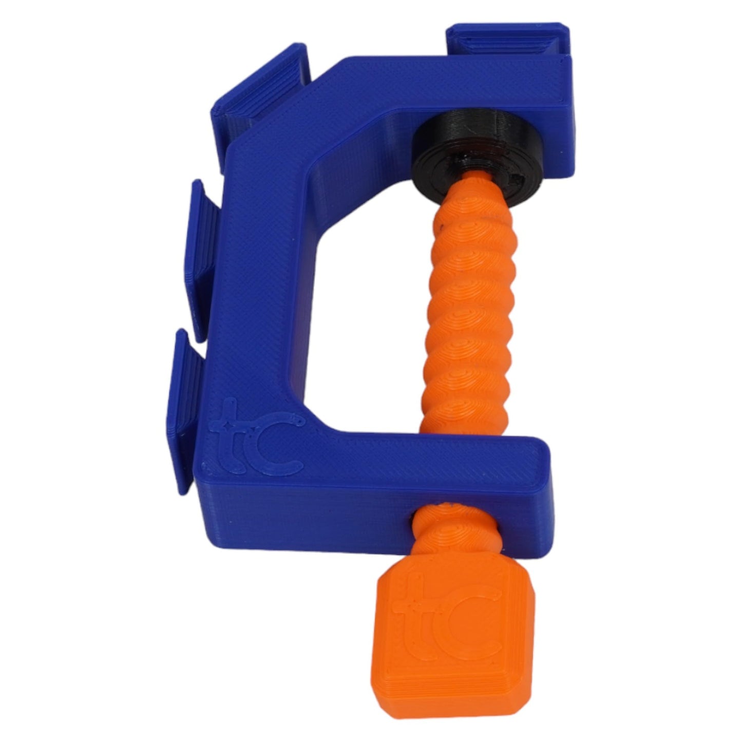 Clamp with 2 Lane Starter Gate Compatible with Hot Wheels Cars and Track (Blue/Orange)