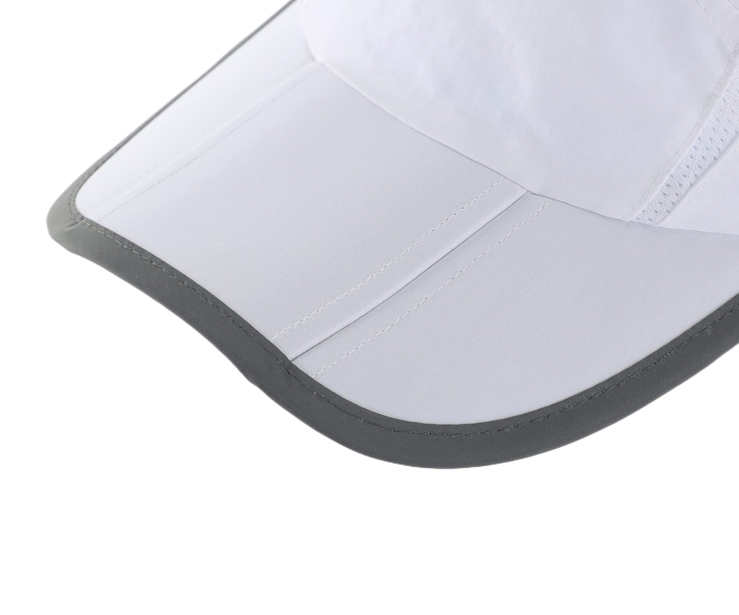 Connectyle Foldable Mesh Sports Cap with Reflective Stripe Breathable Sun Runner Cap (White)