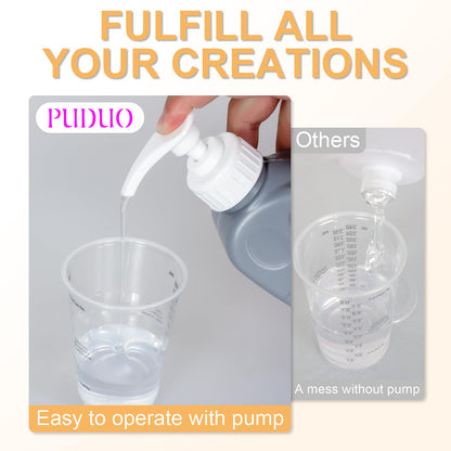 Puduo Fast Cure Epoxy Resin 68OZ, 1 Hour Quick Demold Epoxy Resin Kit, Crystal Clear, Strong, Anti-Yellowing Art Resin, Suitable for Casting, DIY, Resin Art, Molds, Jewelry, Easy to Mix 1:1 Ratio