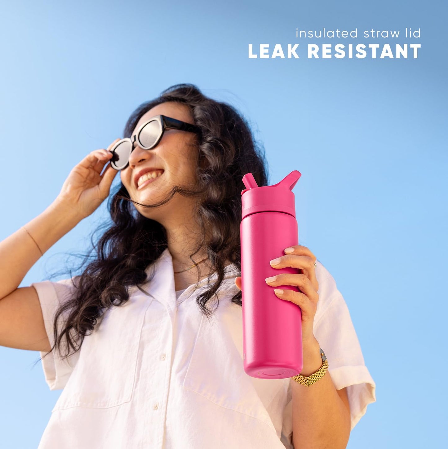 Simple Modern Water Bottle with Straw Lid | Vacuum Insulated Stainless Steel Metal Thermos | Reusable Leak Proof BPA-Free Flask for Sports Gym | Summit Collection | 30oz, Almond Birch