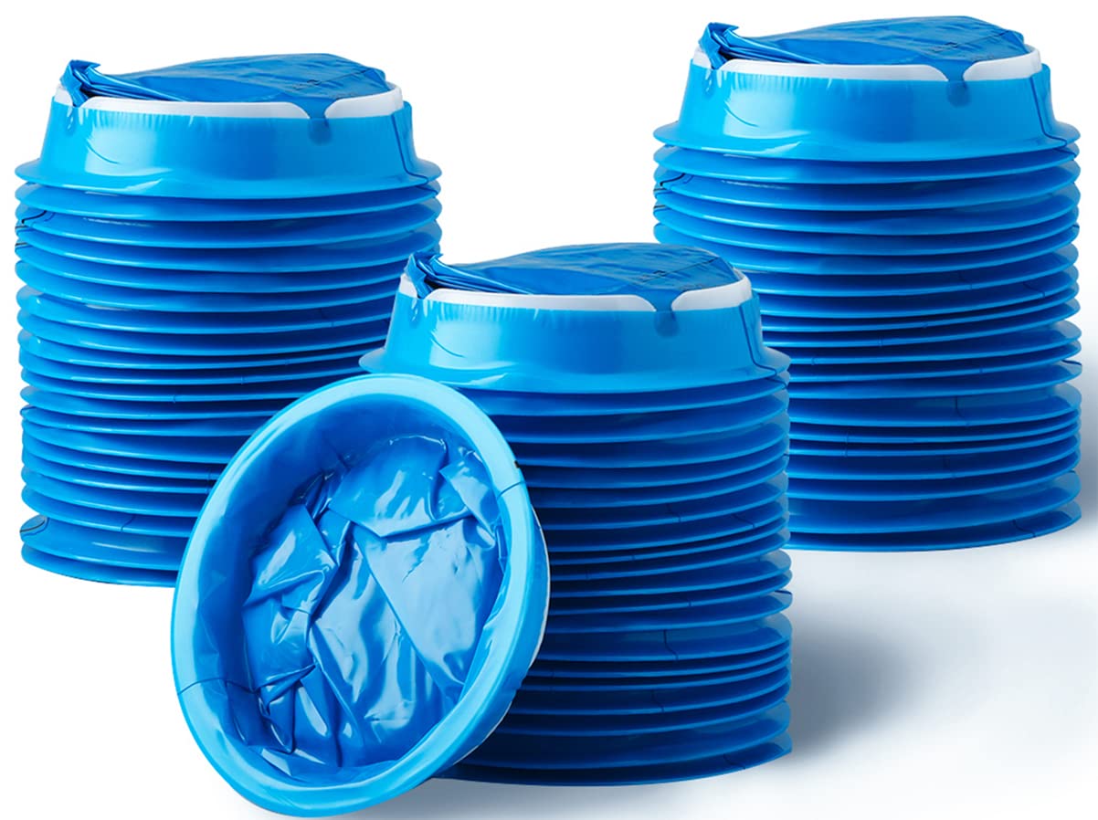 Valchoose 60 Pack Barf Bags Disposable, Portable Puke Bags, 1000ml High Density Blue, Leak Resistant Perfect for Morning Sickness, Kids, Adults, Pregnant Women, Taxis Drivers, Car Motion Sickness