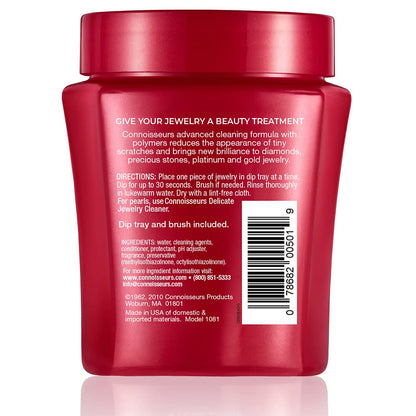 Connoisseurs Premium Edition Fine Jewelry Cleaner Solution for Gold, Diamonds, Platinum, and Gemstones - 9.6 fl oz - Restores Brilliance in Seconds