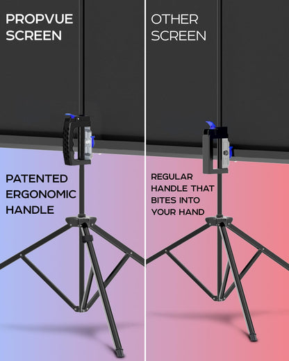 PropVue Projector Screen with Stand 84" - Indoor & Outdoor Projection Screen for Movie or Office Presentation - 16:9 HD Premium Wrinkle-Free Tripod Screen for Projector with Carry Bag & Tight Strap