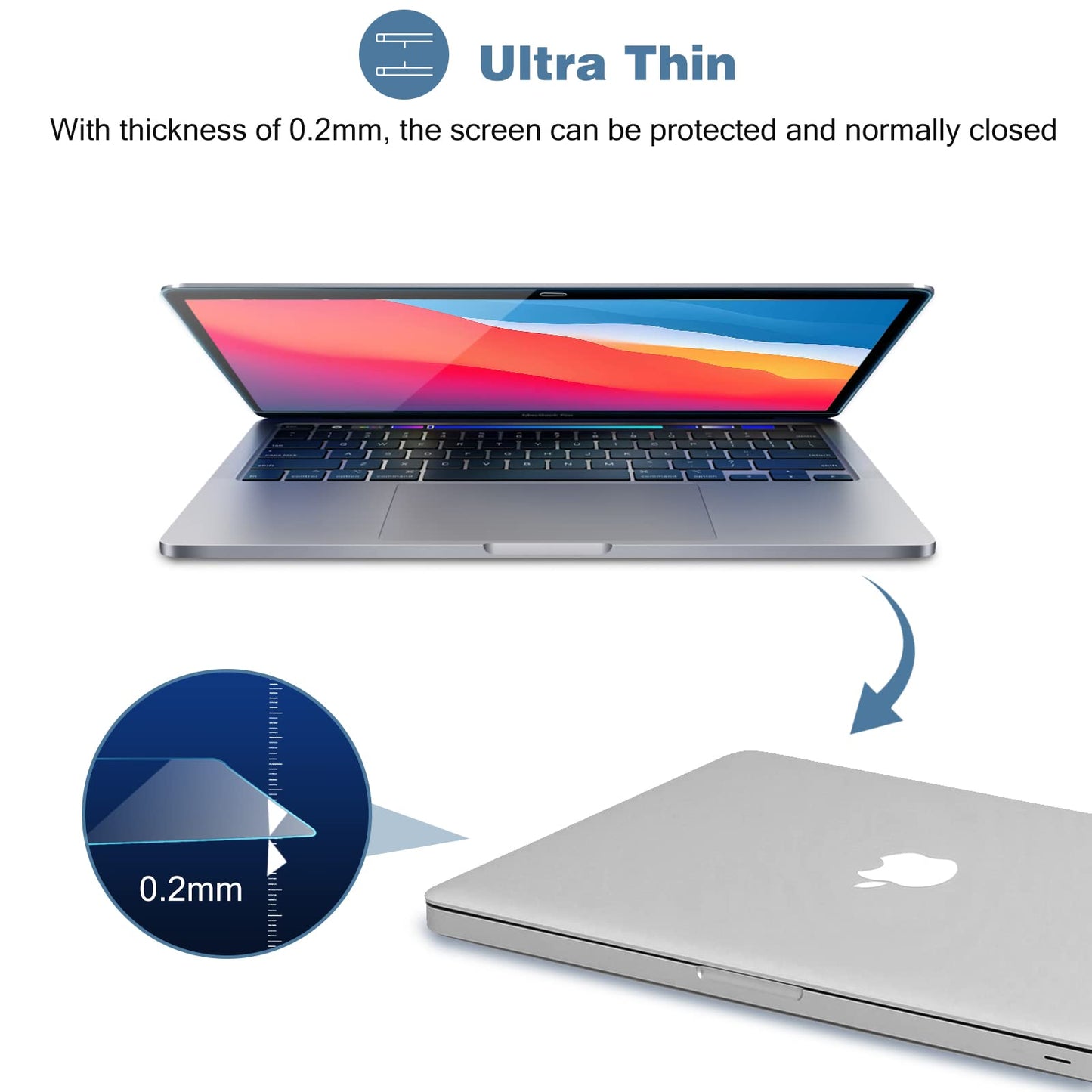 ProCase 2 Pack Tempered Glass Screen Protector for 13 Inch MacBook Air M1 Chip/MacBook Pro 13 M1 M2 Chip, 9H Screen Film Guard for Mac Air 13 (2020-2018)/ Mac Pro 13 (2022-2016)