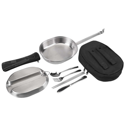 Goetland 304 Stainless Steel US Military Mess Kit Plate Set GI Type Outdoor Camping Hiking Picnic BBQ Beach