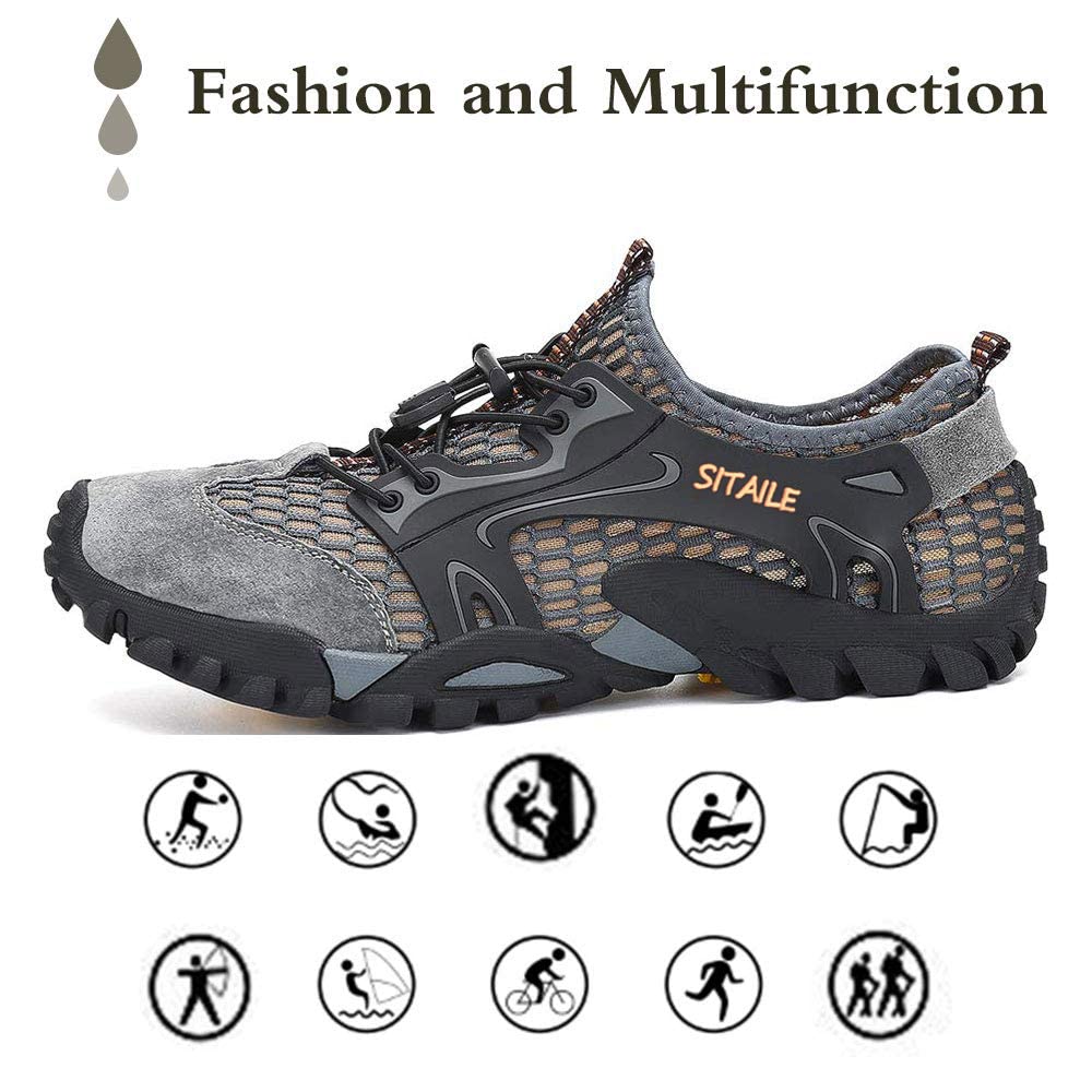 SITAILE Hiking Water Shoes for Men Women Quick Dry Barefoot Aqua Swim River Shoes for Pool Beach Fishing Water Hiking Sandals