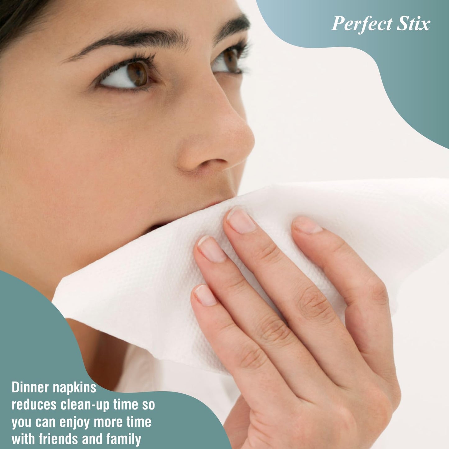 Bell Marque White Dinner Napkin-300 2-Ply White Dinner Napkins, 0.1" Height, 17" width, 15" Length (Pack of 300)