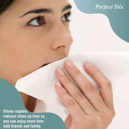 Bell Marque White Dinner Napkin-300 2-Ply White Dinner Napkins, 0.1" Height, 17" width, 15" Length (Pack of 300)