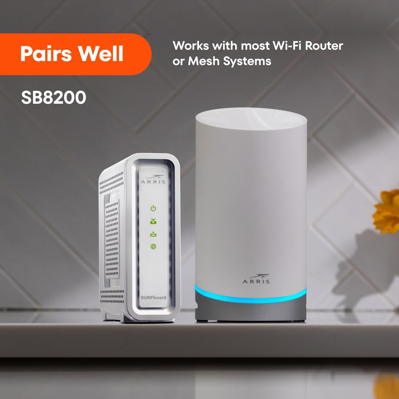 ARRIS (SB8200) - Cable Modem - Fast DOCSIS 3.1 32x8 Gigabit Cable Modem , Approved for Comcast Xfinity, Cox, Charter Spectrum, & more | 1 Gbps Max Internet Speed, 4 OFDM Channels - (No Built-in Wifi)