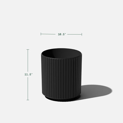 Veradek Demi Series Round Planter for Porch, Patio, Backyard | Durable Plastic-Stone Composite Material | Modern Décor for Tall Plants, Flowers