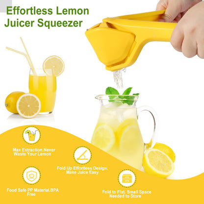ToGeeKa Lemon Squeezer, Effortless Manual Flat Lime Juicer Squeezer, Hand Citrus Press, Folds Design For Saving Space Storage, Easy to Make Juice From Lemon, Lime, Cirtus, Orange, Fruits