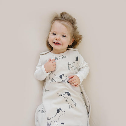 Woolino 4 Season Sleep Sack - Ultimate Merino Wool Sleeping Bag - Two-Way Zipper Adjustable Universal Size Sleep Sack for Baby (2-24 Months) - Puppy