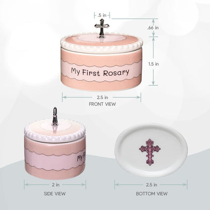 Cascade Goods - Girls My First Pink Rosary & Keepsake Box, Catholic Baptism Gifts for Baby Girl or Dedication Baptism Gifts for Girl or Kids