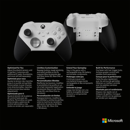 Xbox Elite Series 2 Core Wireless Gaming Controller – White Series X|S, One, Windows PC, Android, and iOS
