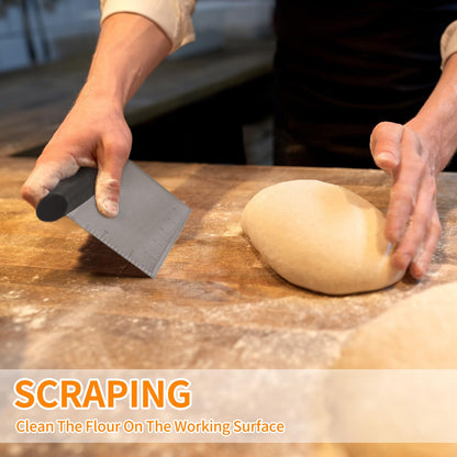 ALLTOP Bench Scraper & Chopper for Kitchen - Ideal Baking Essential Utensil,Stainless Steel Pastry/Dough/Food Cutter Tool for Cake Pizza Bread,Cooking - 1 Pack,Black