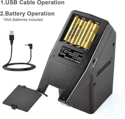 DIGITNOW!35mm Slide and Film Viewer, 3X Magnification LED Lighted Illuminated Viewing,USB Powered/Battery Operation-for 35mm Slides & Positive Film Negatives(4AA Batteries Included)