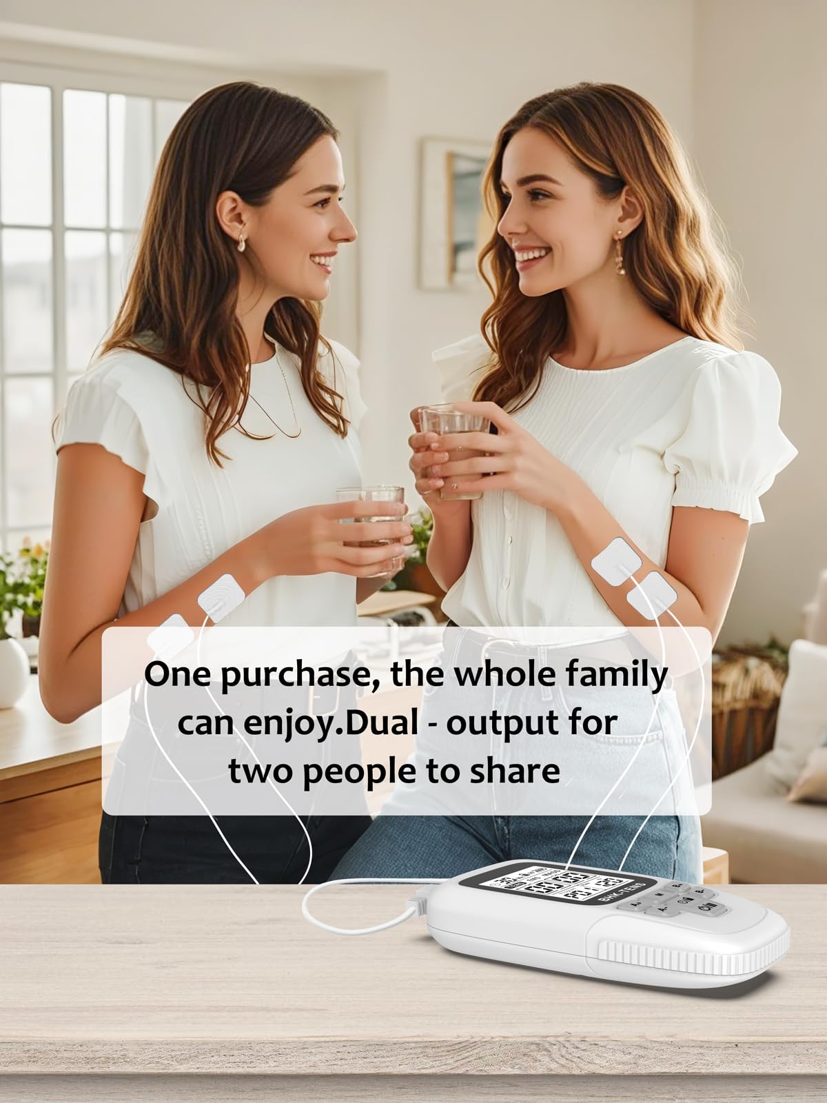 24 Modes TENS EMS Unit for Pain Relief, Muscle Stimulator Machine with 8 Reusable Electrode Pads - FDA Cleared 3-in-1 Device, 40 Intensity Levels, 90 Min Timer, Back/Neck/Knee Therapy, Pulse 2-150Hz