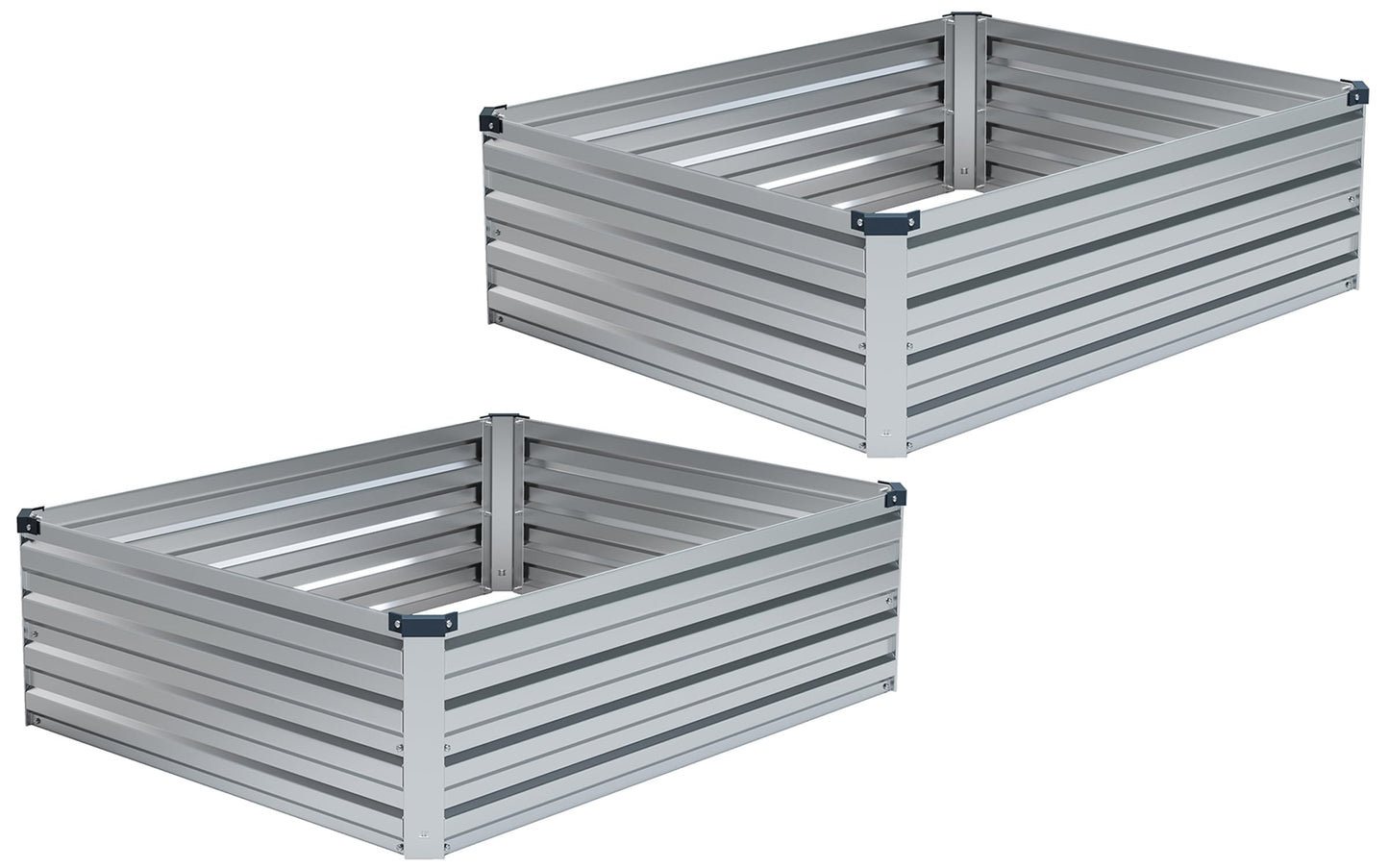 Vengarus 2pcs 4x3x1FT Galvanized Raised Garden Bed-Outdoor Planter Box for Vegetables,Metal Flower Boxes with Corner,Planter Raised Bed,Silver