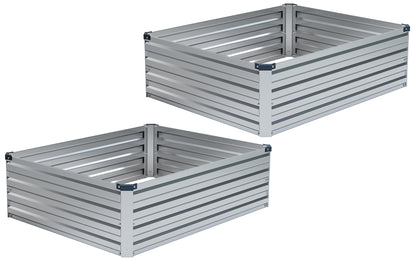 Vengarus 2pcs 4x3x1FT Galvanized Raised Garden Bed-Outdoor Planter Box for Vegetables,Metal Flower Boxes with Corner,Planter Raised Bed,Silver