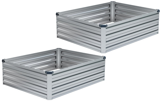 Vengarus 2pcs 4x3x1FT Galvanized Raised Garden Bed-Outdoor Planter Box for Vegetables,Metal Flower Boxes with Corner,Planter Raised Bed,Silver