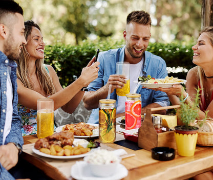 SENTVEND 20 Oz Drinking Glasses with Bamboo Lids and Glass Straw - 6 Pcs Glass Cups Beer Ice Coffee Glasses Cute Aesthetic Cup Great for Coffee Bar Accessories Include 2 Cleaning Brushes