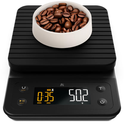 Greater Goods 0.1g Precision Coffee Scale with Timer – 3kg Digital Scale for Pour-Over, Espresso, French Press, Kitchen Use (Onyx Black)