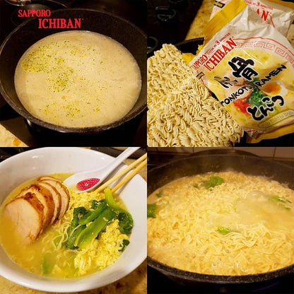 [SAPPORO ICHIBAN] Ramen Noodles, Tonkotsu Flavor, No. 1 Tasting Japanese Instant Noodles 3.5 Oz. (3.7 Ounce (Pack of 24))