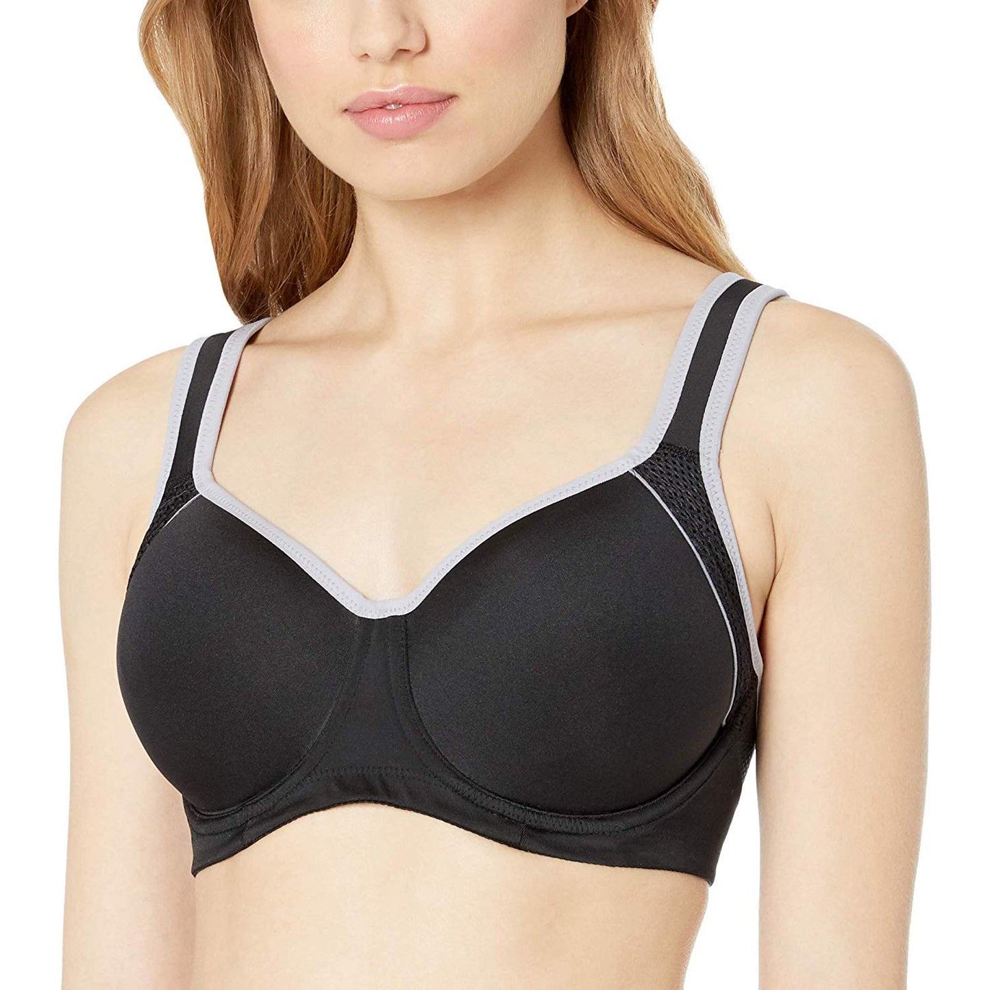 Wacoal Women's Sport Contour Convertible Underwire Bra, Black/Lilac Gray, 34DDD