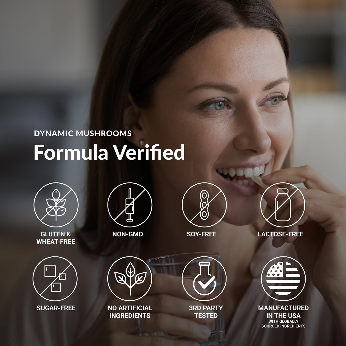 Stonehenge Health Dynamic Mushrooms - 100% Fruiting Bodies & Extracts - Lion’s Mane, Chaga, Maitake, Shiitake, Reishi - Nootropic Brain & Immune System Support - No Mycelium - 60 Veggie Capsules