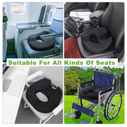 Donut Pillow Coccyx Seat Cushion for Prostate, Sciatica, Pelvic Floor, Pressure Sores, Pregnancy, Perineal Surgery, Postpartum Recovery Pain Pressure Relief Memory Foam Chair Pad